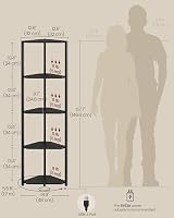 VASAGLE 5-Tier Corner Shelf with Adjustable LED Lights Ebony Black LBC590B02 view 6