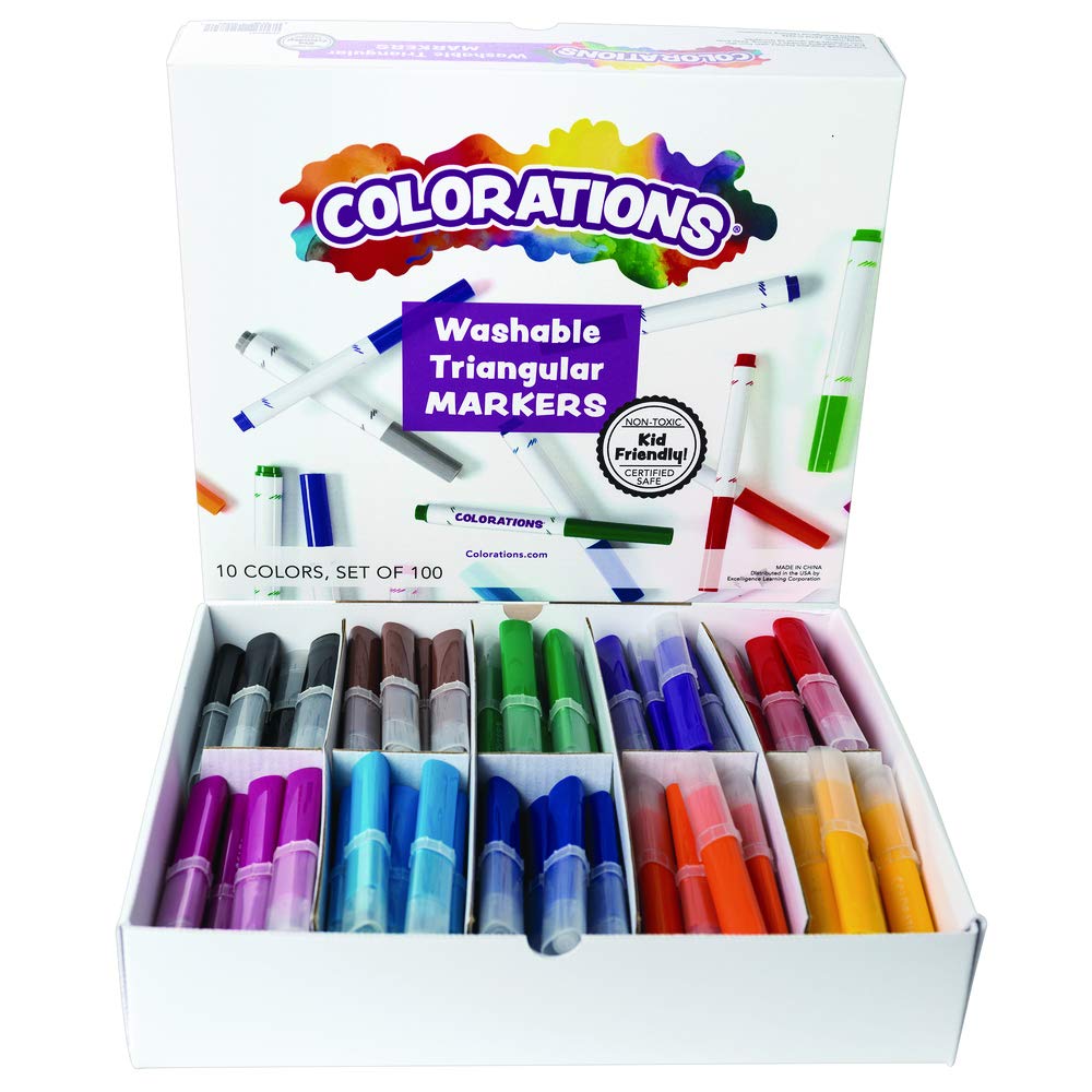 Washable Triangular Markers Set of 100 Industrial