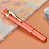 Hongdian M2 Mini Fountain Pen with Extra Fine Soft Golden Nib Orange Red view 6