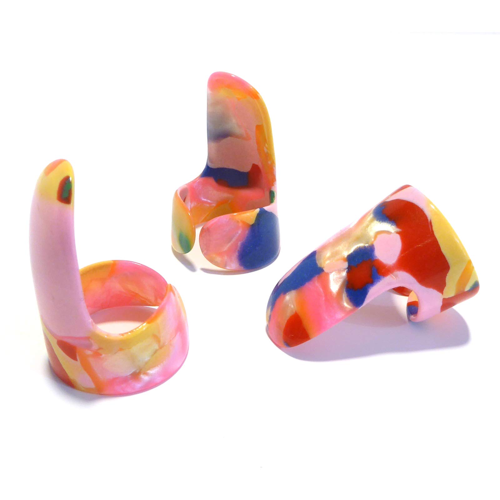 3x Mosaic plastic finger picks for Guitar or banjo