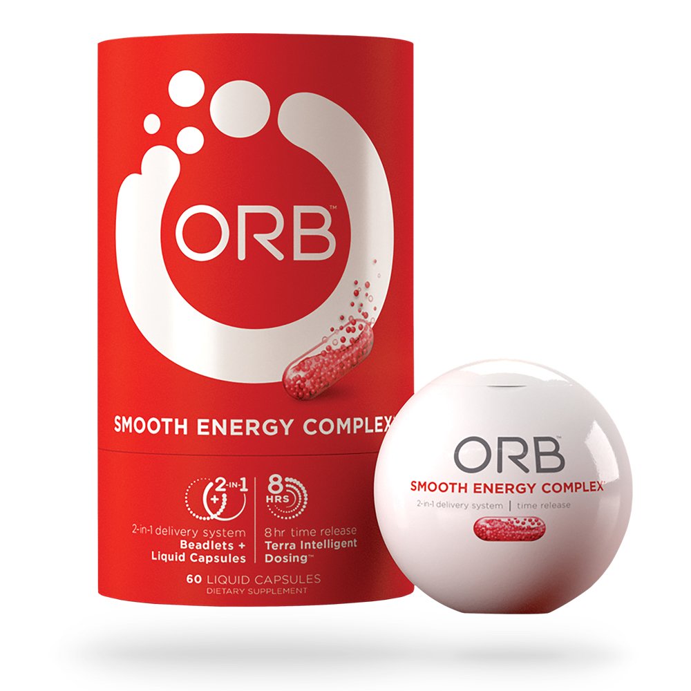 ORB Smooth Energy Complex – Energy Formula + MCT Oil for Easier Absorption | Provides Sustained Smooth Energy, Supports an Alert Mental State, Time-Released Beadlets for Consistent Energy – 60 Count
