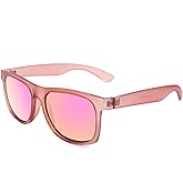 SOPHILY Full Reader Sunglasses Women Men, Womens Mens Reading Sun Glasses Mirroed Pink Blue Lenses Outdoor Not Bifocal Mirrored Pink, 3.0