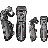 ACEFURTHER Motorcycle Off-Road Knee and Elbow Protective Gear Set, Motorcycle Knee Pad for Adults, Motorcycle Gear for Men with Three-Section Design, Widen Side Wing Design Knee and Shin Protector