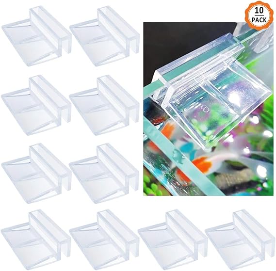 chudian 10 Pieces Aquarium Cover Bracket, 6mm Fish Tank Clips Acrylic