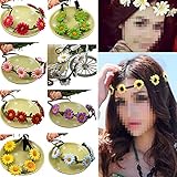 Hippies Flower Garland Crown Festival Wedding Hair Wreath BOHO Floral Headband