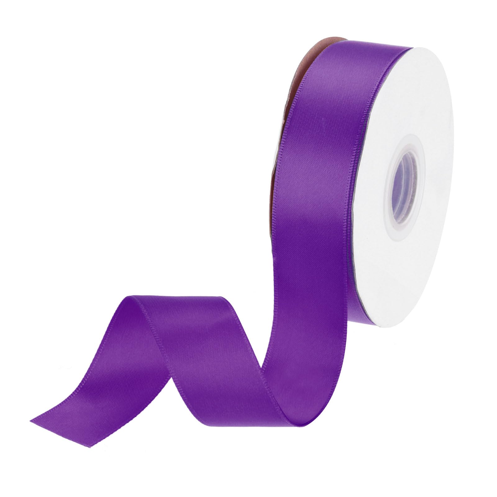 DMiotech 25mm Satin Ribbon 23m/75ft Thin Double Face Fabric Grosgrain Ribbon for Gift Wrapping Floral Hair Flower Bouquet, Dark Purple
