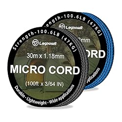 Legnowit Micro Paracord, 2 Pack 1.18mm x 100ft Thin