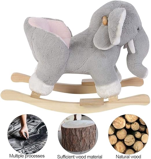 Baby Rocking Chairs, Elephant Animal Plush Rocker Horse Toy Solid