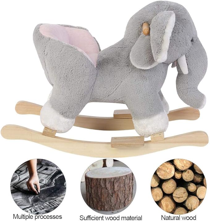 Baby Rocking Chairs, Elephant Animal Plush Rocker Horse Toy Solid