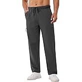 SILKWORLD Sweatpants for Men Zipper Cargo Pockets Joggers Open Bottom Casual Pants for Athletic, Jogging, Running, Workout