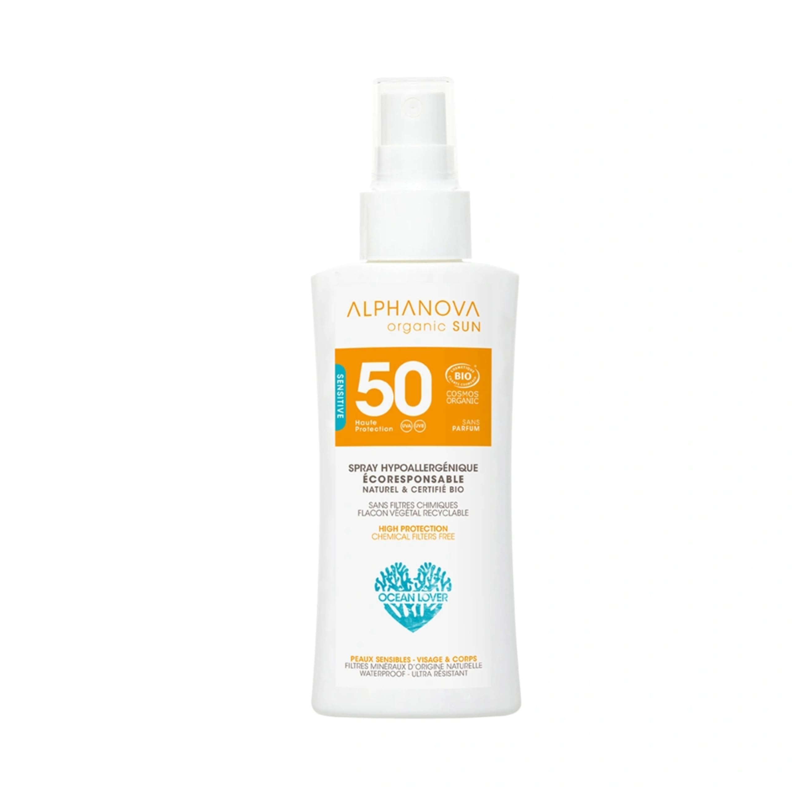 Alphanova Sun SPF50 Travel Size Fragrance Free Organic 90g