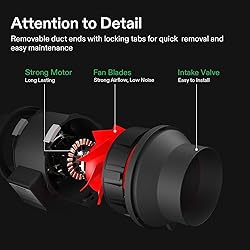 VIVOSUN Grow Tent Ventilation System, 8 Inch Inline