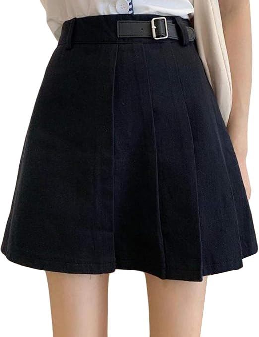 Amazon Baluote ミニスカート レディース 夏 Aラインスカート レディース プリーツスカート 無地 ファッション シンプル 学院 風スカート デート カジュアル カウボーイ スカート スカート 通販