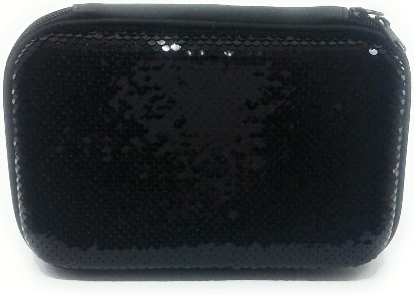 Sardar Ji Toys Multipurpose Sequins Hardtop Broad Large Capacity Stationery Organiser Pencil Pouch for Birthday Party Return Gift & Other Multi-Purpose Uses (Pack of 1) (Black)