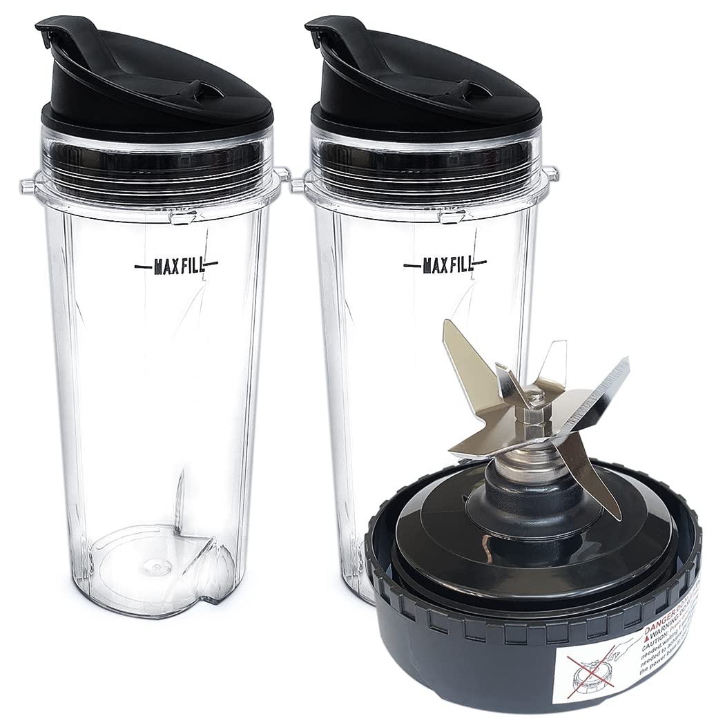 Photo 1 of Veterger Replacement Parts 5 Fins Blade with 2 16oz cups, Compatible with Ninja Blender QB3000/QB3000SSW/QB3004/QB3005