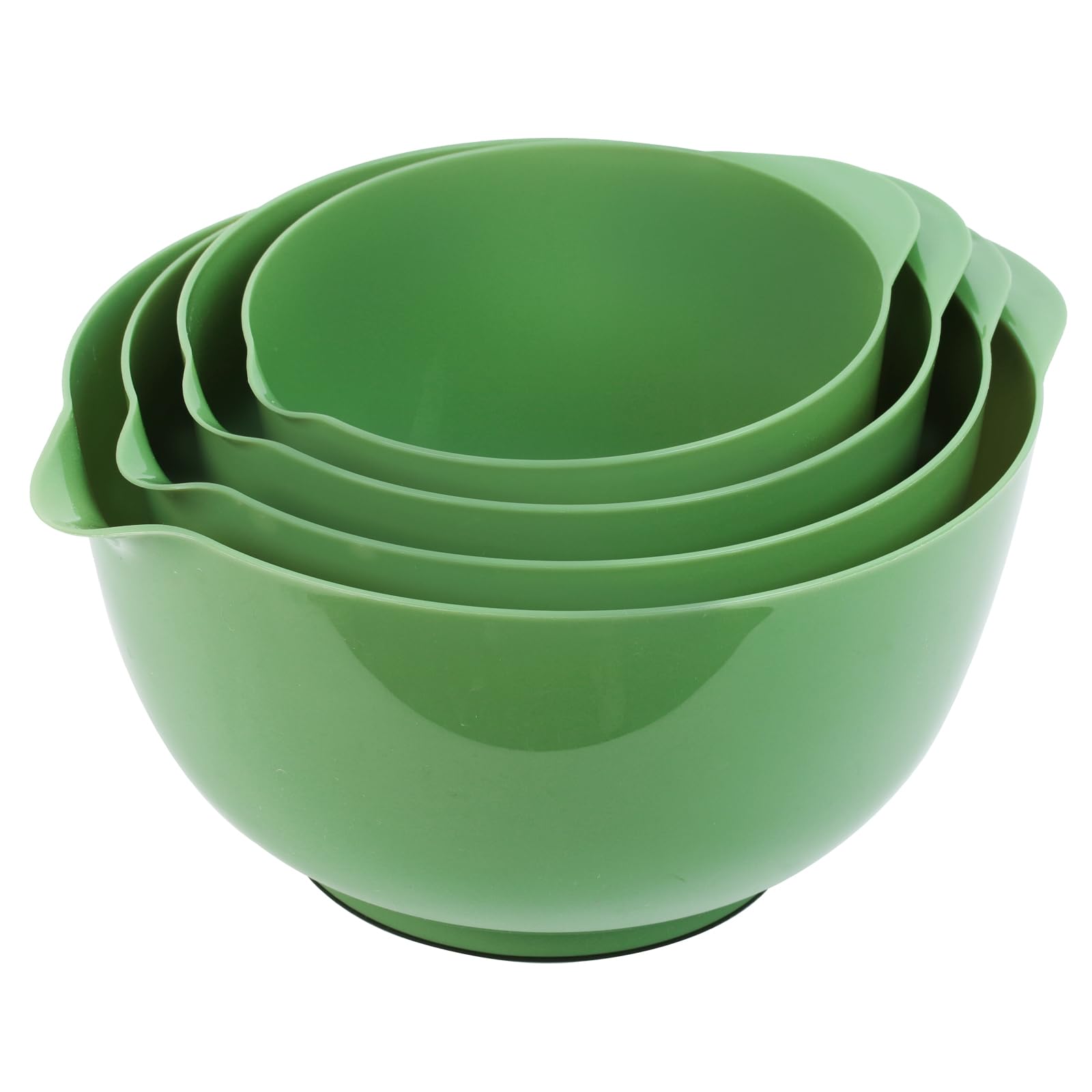 Photo 1 of BoxedHome 4 Quart Large Plastic Mixing Bowls, Microwave Safe Mixing Bowl Set with Pour Spout, Nesting Bowls for Space Saving Storage(Grass Green)