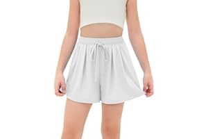 DOKOTOO KIDS Girls Athletic Shorts UPF50+ Kids Flowy Butterfly Shorts with Pocket