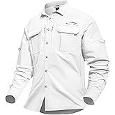 Haimont Men's Sun Protection Button Down Shirts Long Sleeve Hiking Fishing Travel Shirt Quick Dry Outdoor Top