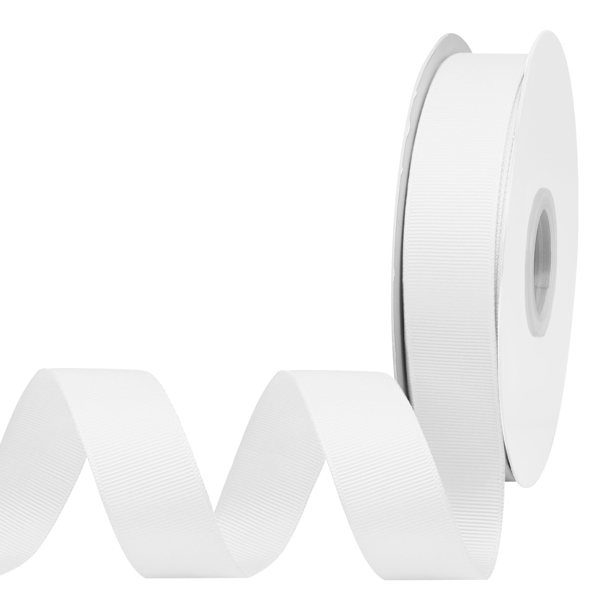 BVIEAKD 26mm x 45m White Grosgrain Ribbon White Ribbon for Gift Wrapping Very Suitable for Weddings Decoration Bouquet Arts Craft Sewing Hair Bow Invitation