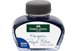 Faber-Castell Fountain Pen Ink, Blue Erasable - 65.5ml Ink Bottle - Erasable Ink for Fountain Pens