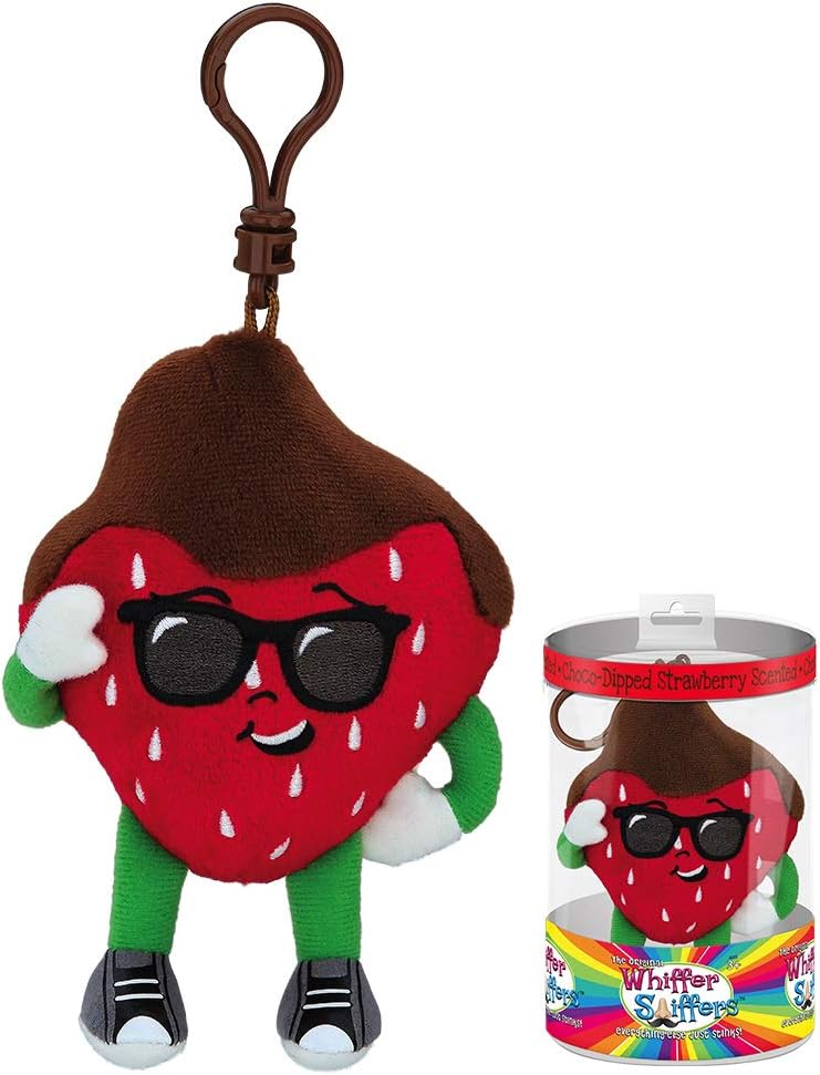 Whiffer Sniffers Danny Dipperelli Chocolate Dipped Strawberry Scented Backpack Clip, 4.5"