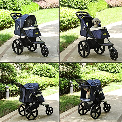 VIAGDO Luxury Dog Stroller Jogger for Small Medium Dogs & Cats, NoZip