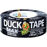 Duck Brand Max Strength Duct Tape, Black, 1-Roll Pack, 1.88 Inch x 35 Yards, 240867