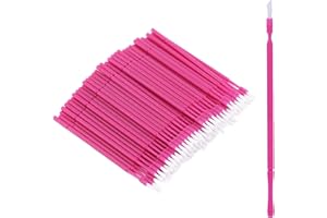 100pcs Micro Dental Brush, Plastic Bendable Ultrafine Applicator Brushes Eyelash Applicator Swabs Disposable Lashes Q Tips Co