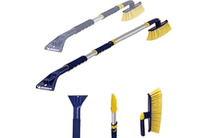 Michelin Snow Brush for Car Windshield – Ice Scraper with 34-50” Hybrid Extendable Handle Ergonomic Multi-Tool Detachable Swi