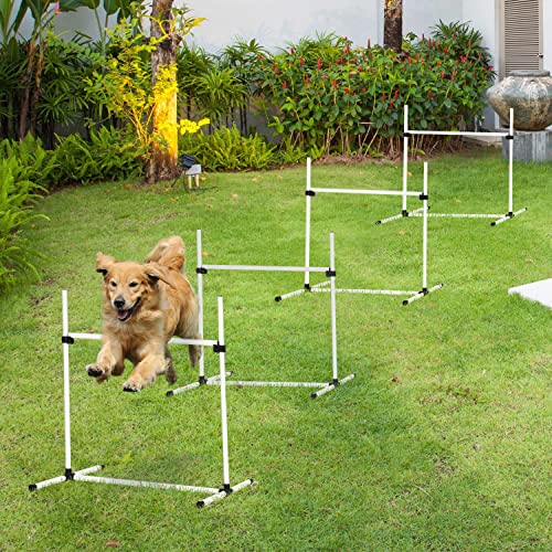 PawHut 4 Piece Dog Agility Training Equipment for Dog Agility Course