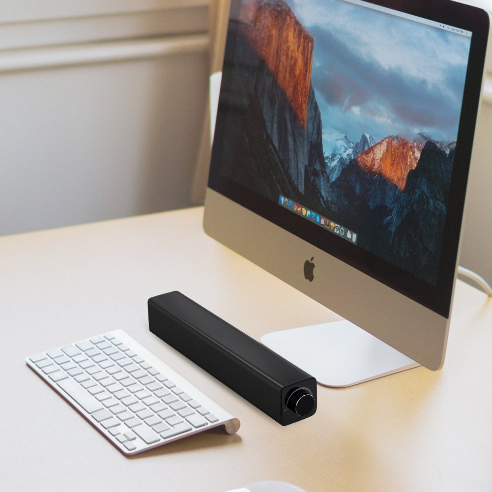 Garsent Sound Bar, 20W Portable Wired/Wireless Soundbar Speaker with 3.5mm Audio Jack Home Theater Bluetooth Speaker Surround Audio Stereo System for TV, PC, Smartphone, Tablets, Laptop, etc.