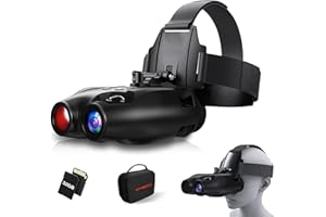 XYTEC Night Vision Goggles Head Mounted Hands Free Infrared Night Vision Binoculars USB Rechargeable Night Vision Goggles with Head Strap 5X Digital Zoom 32GB SD Card Compatible with Helmet
