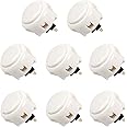 Sanwa 8 pcs OBSF-30 Original Push Button 30mm - for Arcade Jamma Video Game & Arcade Joystick Games Console (White) S@NWA