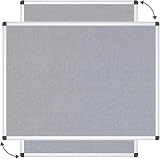 VIZ-PRO Notice Board Felt Grey 90x60cm 2 Pack Silver Aluminium Frame view 2