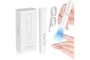 Aokitec Handheld UV Light for Gel Nails, UV Nail Lamp for Nail Charms, Flash Cure Lamp Nail Dryer for Gel Nail Strips 3d Nail Gel Rhinestone Nail Art, Prevent Skin Turning Black, Nail Tech Must Haves