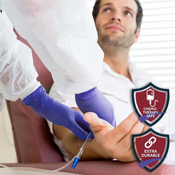 SHIELD LINE NITRILE MEDICAL EXAMINATION GLOVES – CHEMOTHERAPY-RATED DISPOSABLE FOR DOCTORS & NURSES- LATEX & POWDER FREE (1000, X-LARGE)