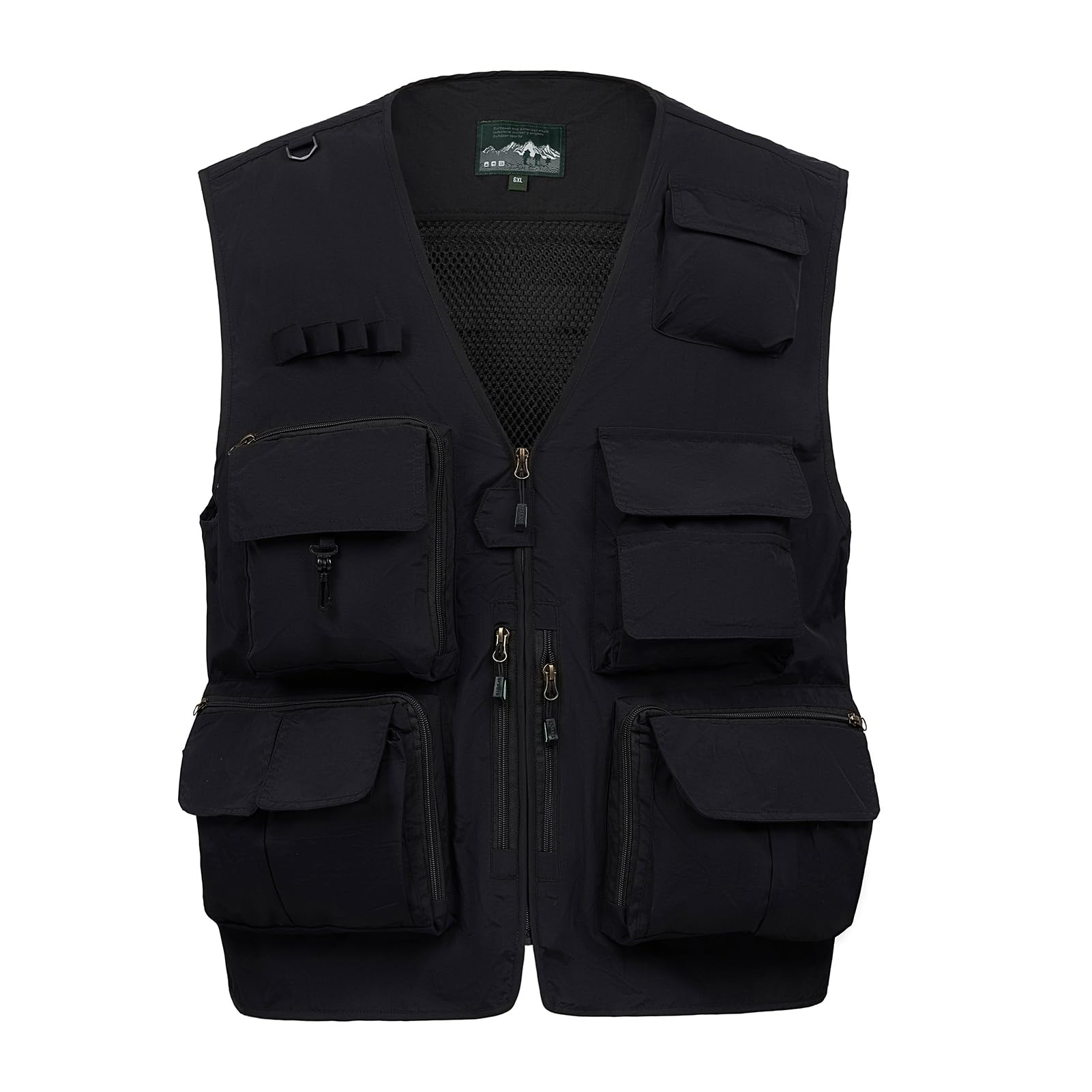 Photo 1 of (SMALL) (BAGGED) AOTORR Mens Outdoor Safari Cargo Photo Travel Work Fishing Vests for Men Multi-pockets Black S