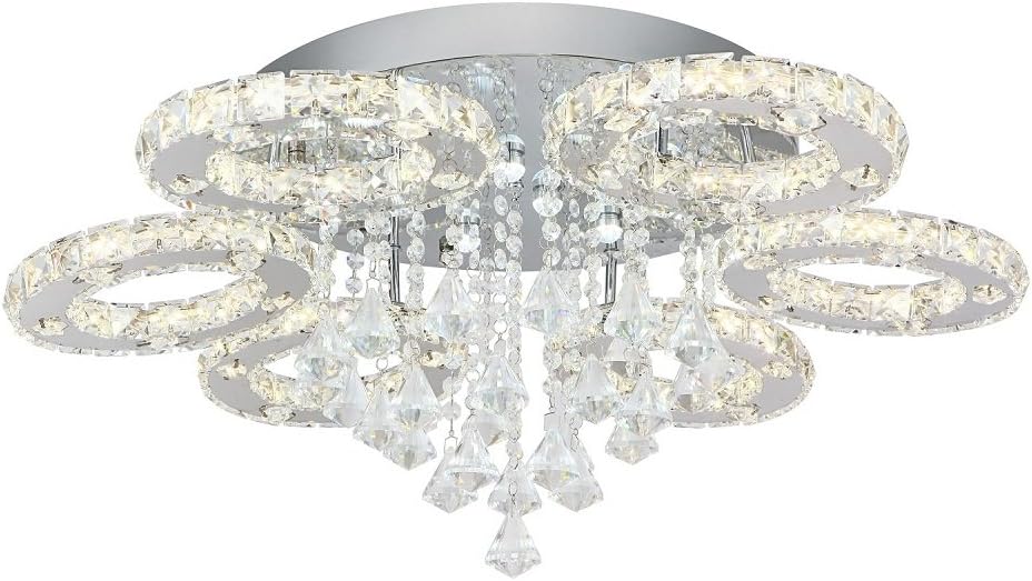 SAILUN 88W LED Chandeliers Modern Crystal Ceiliing Light Top Design Pendant Lights For Living Room Bedroom Dining Room Hotel Hall, φ80 x 30 cm, Warmwhite 2800K - 3500K 6000-6600 LM, Stainless Base