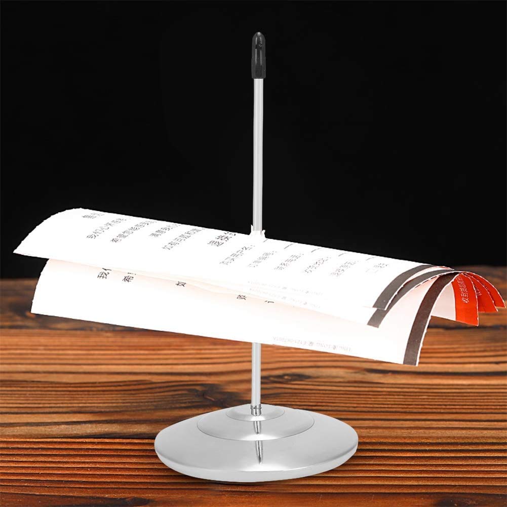 Thicked Stainless Steel Memo Holder, Letter Receipt Spike Menu Memo Note Paper Holder Ideal for Restaurants, Cafes and Offices