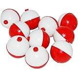 JSHANMEI Fishing Bobbers Hard ABS Snap-on Floats Red & White Push Button Round Float Bobbers Fishing Tackle Accessories