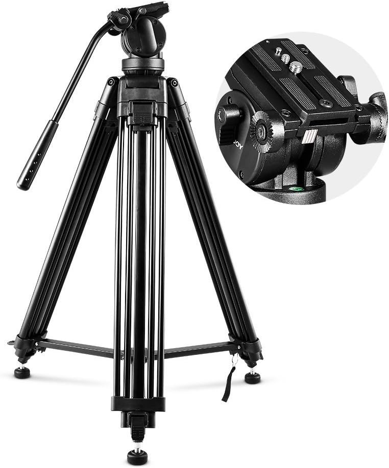 Sailnovo Trepied Professionnel Aluminium Alliage Caméra Vidéo avec