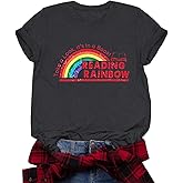 Rainbow Book Lovers Shirt - Teachers & Readers Character Tee