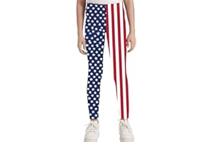 Deresagrl USA Flag Leggings for Girls American Apparel Kids Stripes Stars Print 4th of July Pants 4-14 Years
