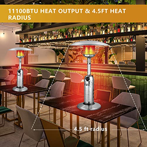 Tangkula Tabletop Propane Patio Heater, 11,000 BTU Portable Outdoor