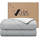 Vine Voice Cooling Comforter for Hot Sleepers, Twin 68x90, Silver Gray | Cooling blanket feel, Q-Max >0.4 cool touch, double-sided cooling, Sorona fill, for night sweats, lightweight &amp; breathable