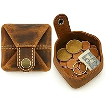 Genuine Leather Mens Tray Purses Coin Purse Cash Change Wallet Key