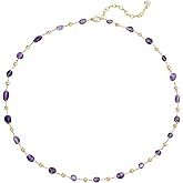 Dremmy Studios Gold Choker Necklace for Women 14K Gold Plated Stone Handmade Beaded Short Chain Link Charm Necklace For Jewelry Gift