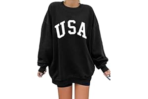 Langwyqu Women's Oversized Sweatshirt Los Angeles California Crewneck Long Sleeve Casual Loose Pullover Tops