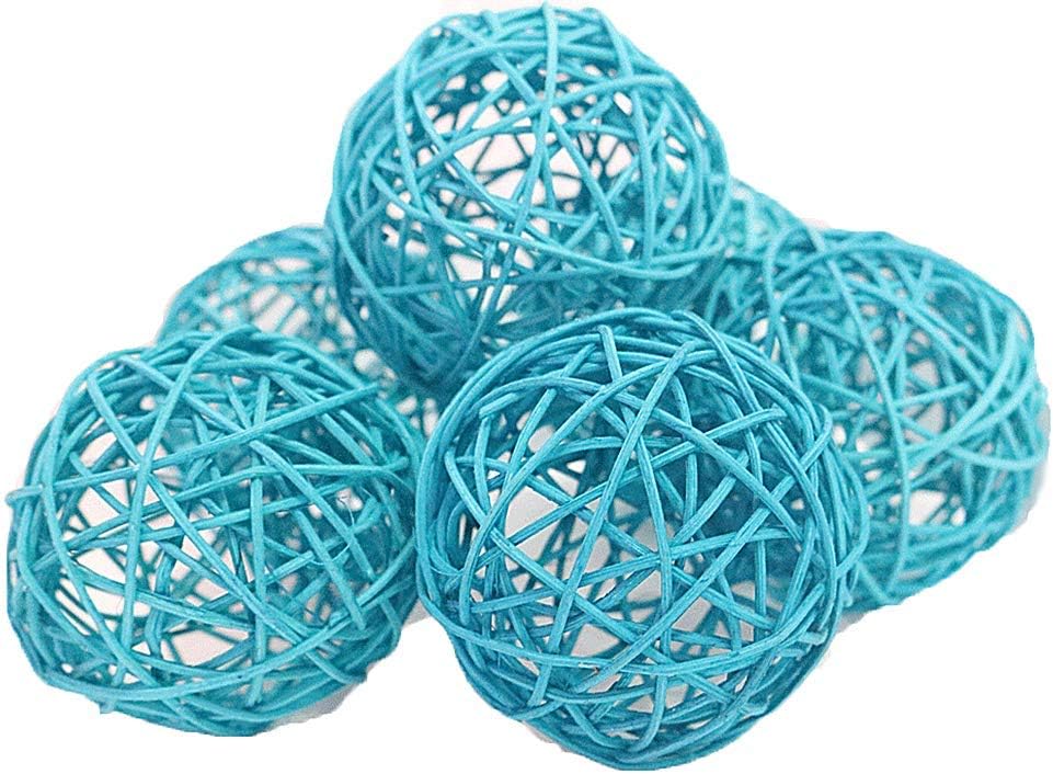 Amazon Com Decorative Spheres Blue Rattan Vase Filler Ornament