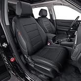 EKR Car Seat Covers for Honda HRV 2019-2022,Leatherette Full Set | Custom Fit for Honda HRV Sport/EX/EXL/Touring 2019-2022 Full Wrap,Waterproof Pet-resistant,Faux Leather(Black)